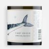 Back label close-up of Carboniste 2020 Mackerel Sparkling Pinot Grigio wine from California's Napa Valley