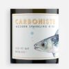 Front label close-up of Carboniste 2020 Mackerel Sparkling Pinot Grigio wine from California's Napa Valley