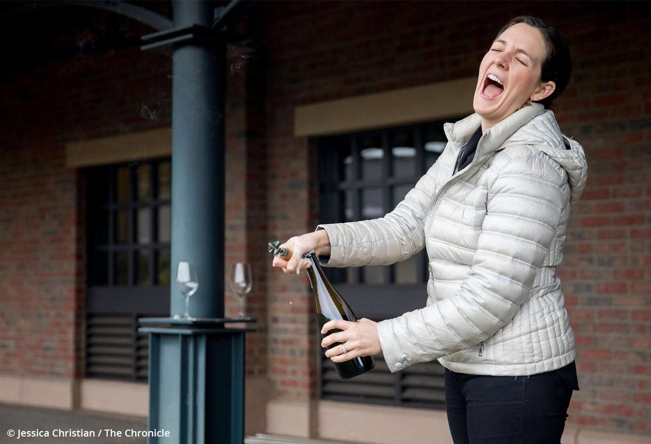 Jacqueline Person, winemaker for Carboniste, featured in a San Francisco Chronicle article about their California sparkling wine