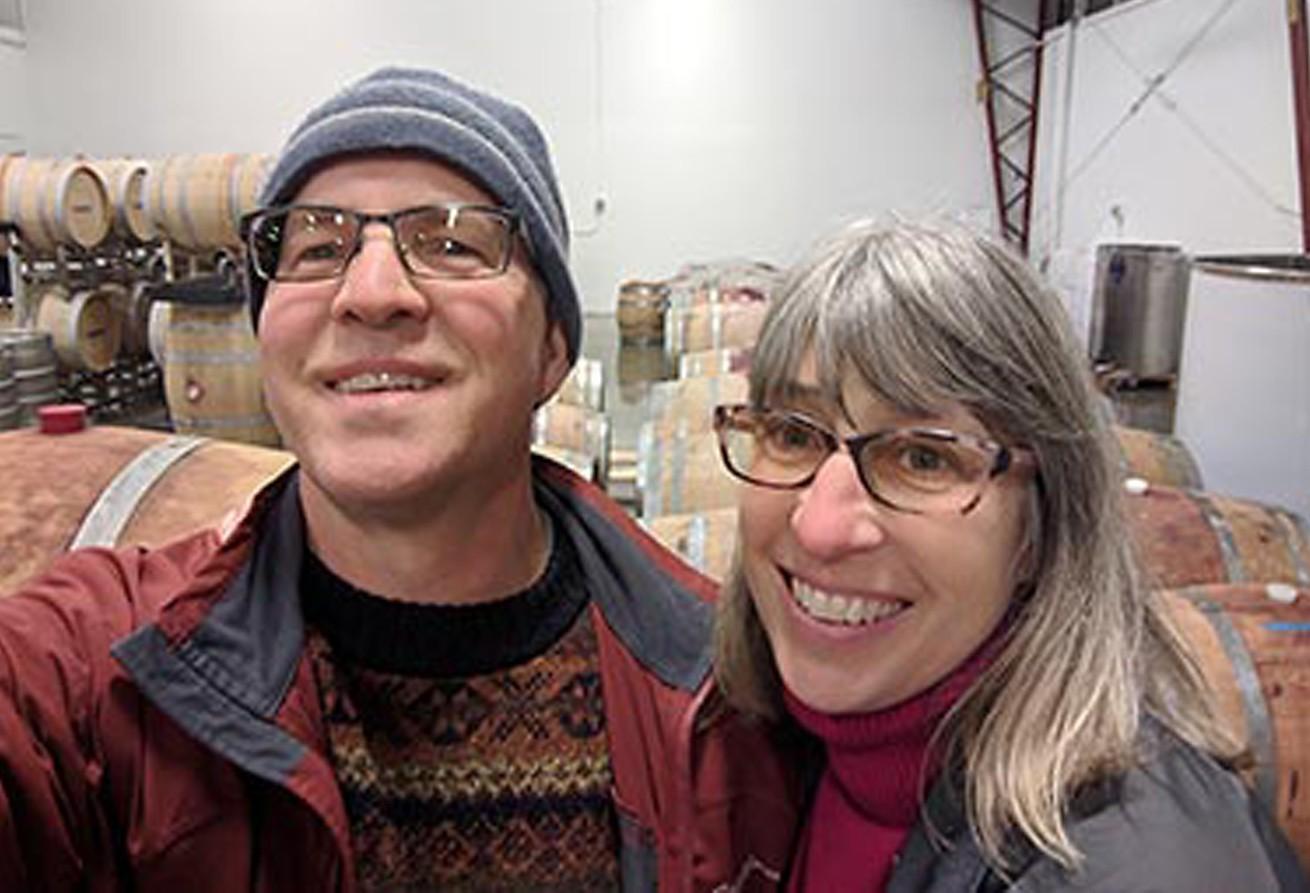 Todd Threlkeld and Ann Stevens take a selfie and featured in Washington Tasting Room Magazine
