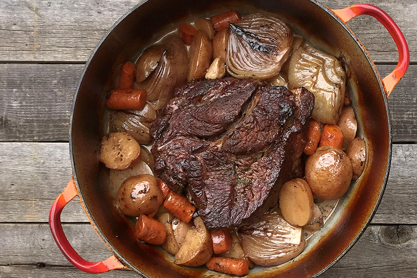 Beef pot roast with potatoes and carrots