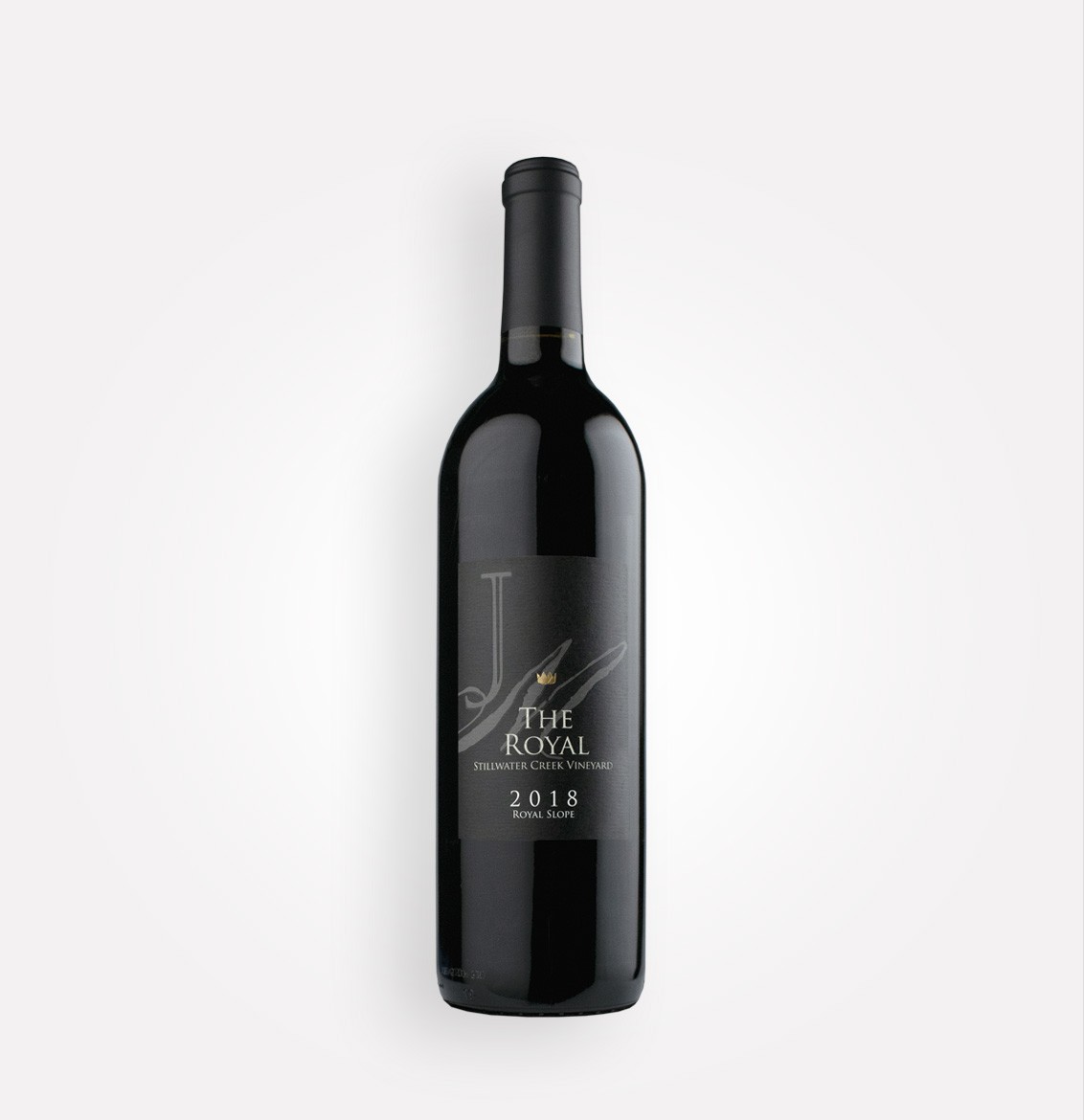 Bottle of JM Cellars 2018 The Royal red wine blend from Washington's Royal Slope AVA in the Columbia Valley