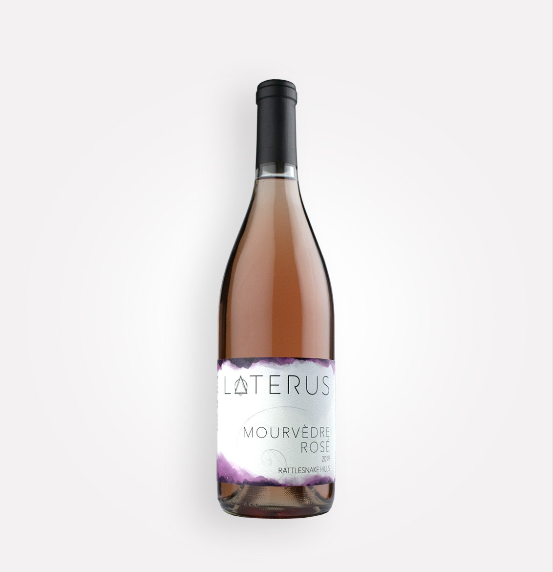 Bottle of Laterus 2019 Mourvèdre Rosé wine from Washington's Rattlesnake Hills AVA
