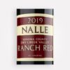 Front label close-up of Nalle Winery 2019 Estate Ranch Red wine from California’s Dry Creek Valley