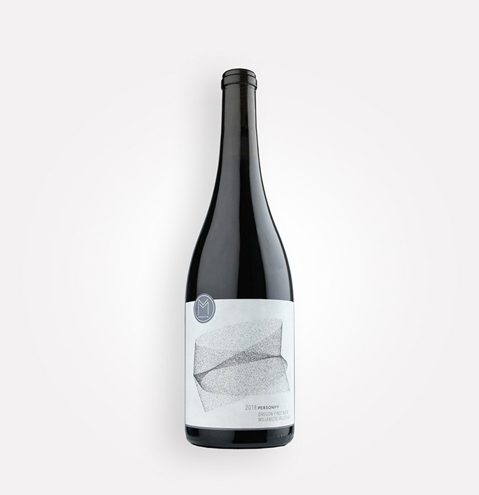Bottle of Project M 2018 Personify Pinot Noir wine from Oregon's Willamette Valley