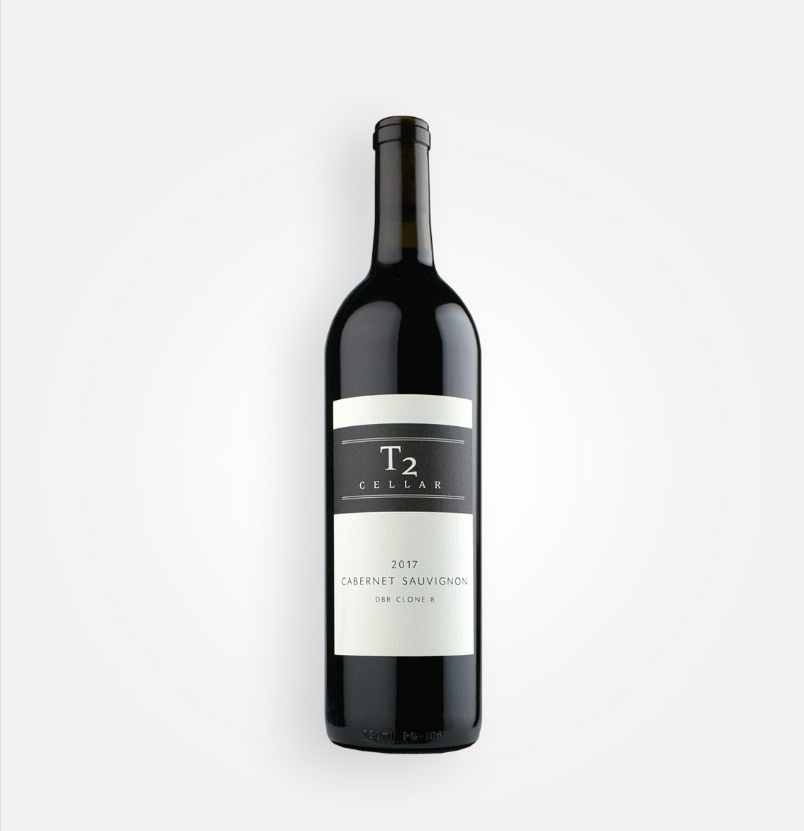 Bottle of T2 Cellar 2017 Cabernet Sauvignon DBR Clone 8 wine from Washington's Rattlesnake Hills