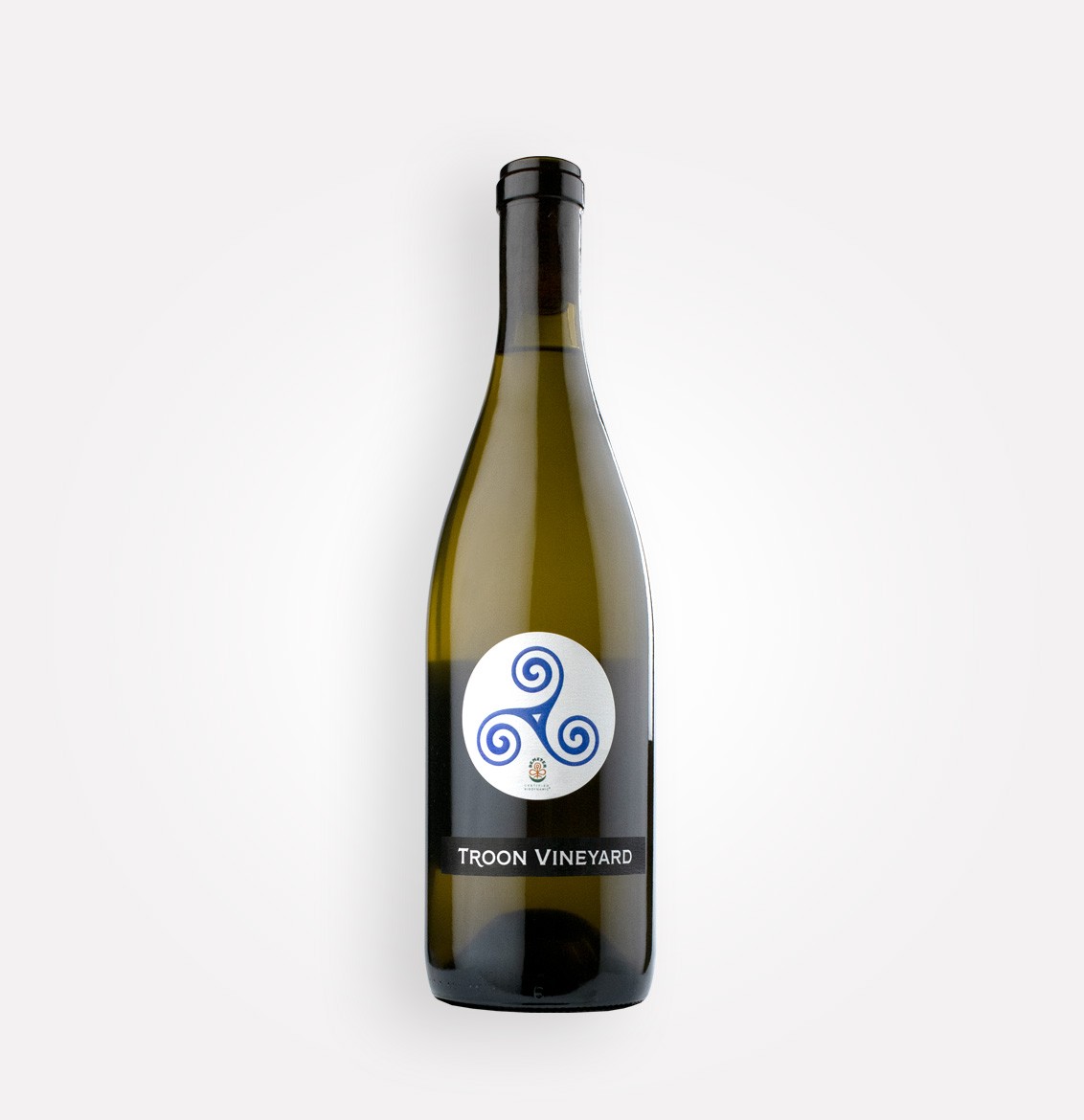 Bottle of Troon Vineyard 2020 Druid's Fluid white wine blend from Oregon's Applegate Valley