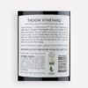 Back label close-up of Troon Vineyard 2020 Garrigue Syrah wine from Oregon's Applegate Valley
