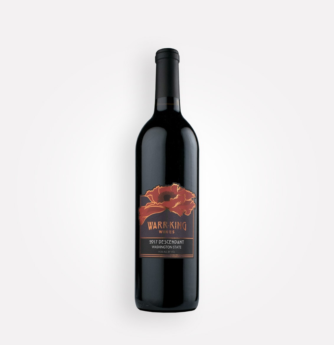 Bottle of Warr-King 2017 Descendant red wine blend from three Washington AVA's