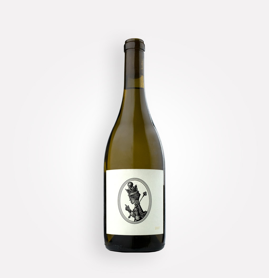 Bottle of The Wonderland Project 2017 White Queen Chardonnay wine from California’s Sonoma County