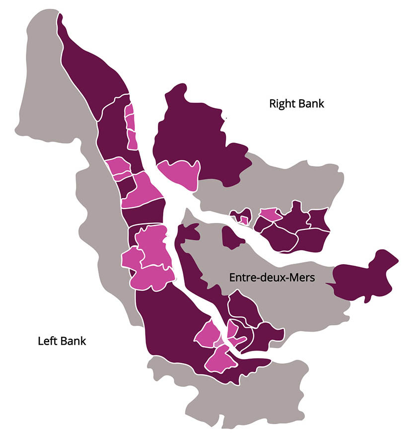 Map of Bordeaux France AOC wine