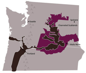 Map of Washington State soil deposits from the Missoula Flood