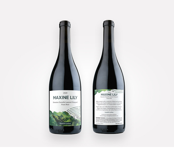 Maxine Lily 2020 DDL Vineyard Pinot Noir Oregon red wine
