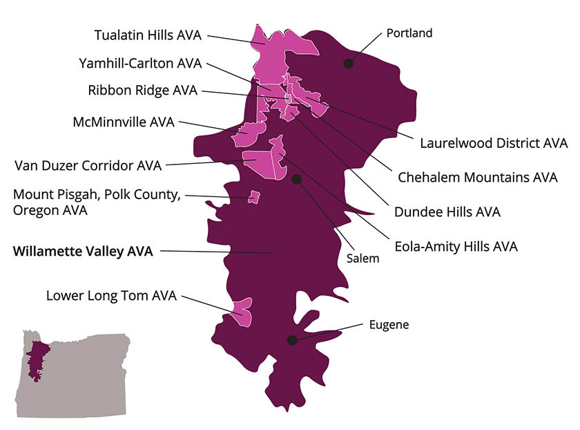 RWC map of the Willamette Valley AVA, Oregon