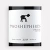 Front label close-up Two Shepherds 2019 Carignan Old Vine wine from California's Mendocino County