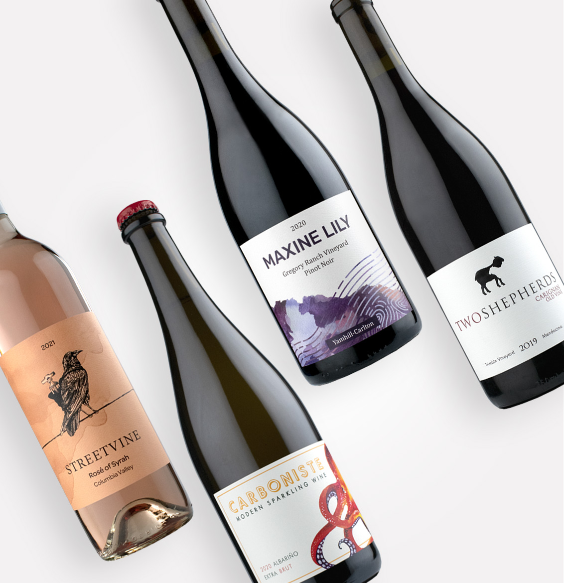 Rising Wines Collective Taste of Fall Wine Bundle of rosé, sparkling, Pinot Noir, and Carignan