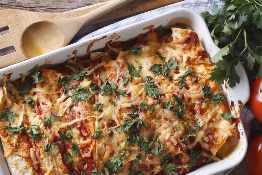 Sweet potato and black bean enchiladas